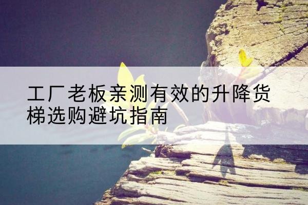 庐山升降货梯怎么选-工厂老板亲测有效的升降货梯选购避坑指南