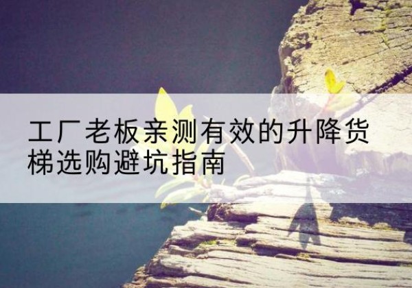 庐山升降货梯怎么选-工厂老板亲测有效的升降货梯选购避坑指南